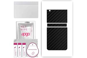 apgo Protecteur Skin, Autocollant, Peau, film en vinyle structuré pour l'arrière au modèle Samsung Galaxy Z Flip 3 avec motif Carbon Noir