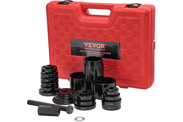 VEVOR Kit de Presse de Roulement de Roue, 23 Outils d'Extraction de Roulement FWD, pour Le Retrait et l'Installation des Roulements de Roue Avant, Outil de Roulement de Roue avec Vis Coulissantes