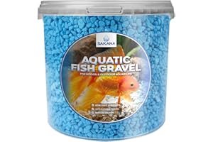 Sakana Blue Fluorescent Fish Gravel - Decorative Neon Pond Tank Aquatic Stones (5 Litre Tub)