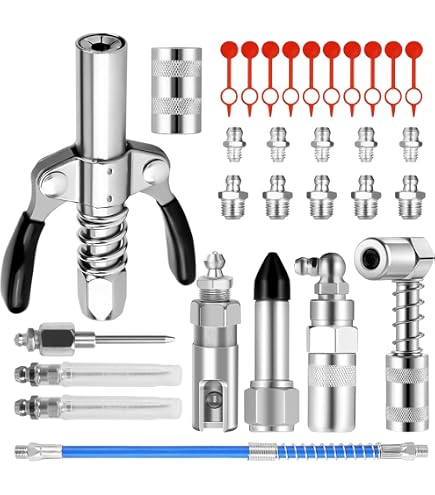 WORKPRO Coupleur Pistolet à Graisse Embout Rapide 6 Mors - Raccord Verrouillage Pour Pompe à Graisse NPT 1/8 Pouce, Haute Pression 10000 PSI