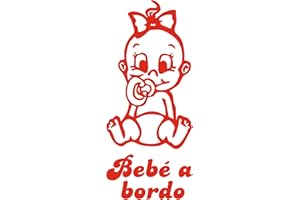 JUST GO ONLINE Adesivo Bebe a Bordo - Bambino a bordo - - Adatti per AUTO - MOTO E COMPUTER - - - sticker , decal , adesivo - - - Copyright © 2017 | Just go S.l.u. (Rosso)