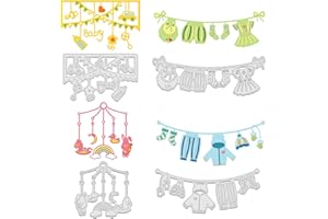 GLOBLELAND 4 Troqueles de Corte de patrón de bebé para Hacer Tarjetas, Plantillas de Corte de Metal para álbumes de Recortes, decoración de álbumes de Fotos, decoración de grabación