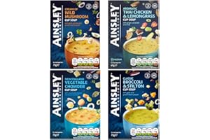 CREDO GIFTS Cup Soup Bundle With Ainsley Harriott Broccoli & Stilton Cup Soup 72g, Vegetable Chowder Cup Soup 75g, Thai Chicken & Lemongrass Cup Soup 69g, & Cream of Wild Mushroom Cup Soup 75g (4 Pack)