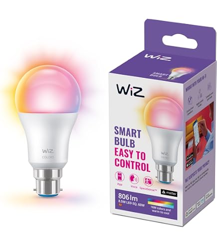 WiZ Smart Colour & White Candle Light Bulb, E14 Small 40W, Smart