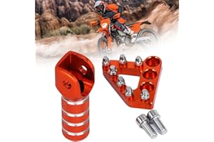 Fast Pro Pedales de freno trasero CNC Placa de paso + palanca de cambios Palanca de cambios Punta para 125-530 SX EXC XCF XC XCW SXF SMR 2004-2010 Enduro Supermotor 690 Adventures Orange