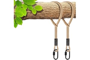SELEWARE Lot de 2 cordes de fixation réglables pour balancelle de hamac avec mousqueton, capables de supporter un poids de 453 kg, utilisées pour les balançoires d'aire de jeux et le yoga, 360 cm
