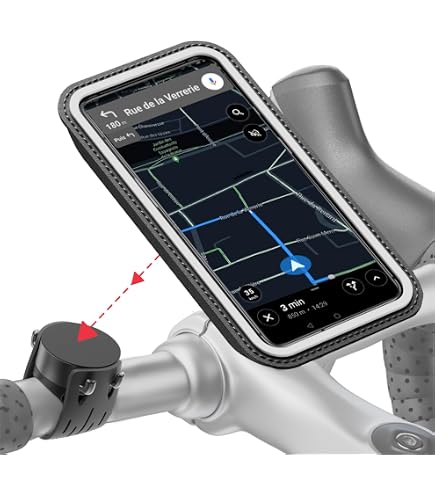 ONEFLOW Support Guidon Vélo Smartphone - Fixation Rapide Rotative 360° Pour Tous Téléphones