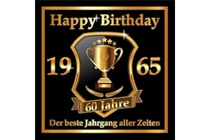 ‎RAHMENLOS Pack of 3 60th Birthday Stickers: 1965 The Best Vintage Ever - Self-Adhesive High Gloss Bottle Label. Original RAHMENLOS Design