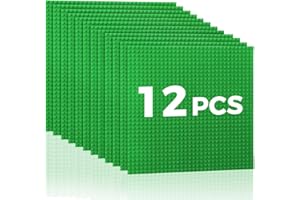 Etarnfly Lot de 12 plaques de Construction, compatibles avec la Plupart des Marques, 25 × 25 cm, Jouet de Construction pour Enfants, Plaque de Base Verte