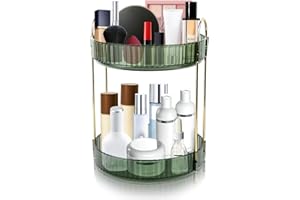 VFANDV Organizzatore Trucchi, Organizzatore di Pennelli Rotante a 360°Portatrucchi Organizzatore Porta Trucchi Organizer Contenitore Trucchi per Cucina Camera Bagno (Doppio)