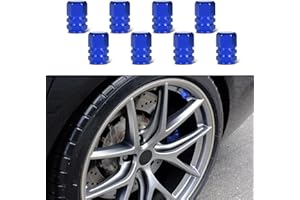 deemars 8 Pack Tapas de Válvula para Llantas de Coche, Tapas de Válvula de Rueda de Coche Impermeables, Tapones de Válvula de Plástico con Sello de Goma Universal para Camión Motocicleta (Azul)