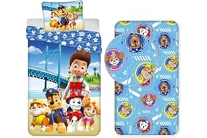 L.T.Preferita La squadra Dei Cuccioli 3pezzi Set Letto Singolo COPRIPIUMINO + Federa + Lenzuola c/Angoli Cotone Biancheria Da Letto Bambini