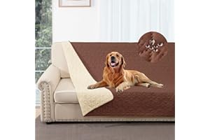 Taiyang 100% Wodoszczelny Pokrowiec na Sofę dla Psa, Narzuta na Łóżko, Osłona dla Kota (Kawowy, 132-208 cm)