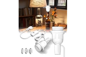 DoRight E27 Uchwyt na lampę do butelek z przełącznikiem i wtyczką, zestaw adapterów lampy do butelki wina zrób to sam - biały zestaw 2 szt