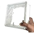 wonder plus Glass Block |Glass Brick Block|MIRRIOR Block| | for Wall Deco Ration | Transparent with Clear WAVESDESIGN Marks 7.5 INCH X 7.5 INCH X 3 INCH (Pack of 1 PCS)