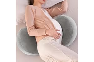 WQU Pregnancy Pillow for Sleeping, Maternity Pillow, Support for Side Sleepers, Support for Back, Abdomen, Hips of Pregnant Women, Removable and Adjustable Double Sided