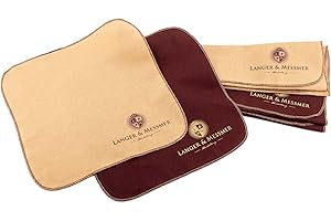 Langer & Messmer panni per lucidare la pelle liscia in 100% cotone in un pratico set - Il panno per lucidare le scarpe per la cura professionale delle calzature (Bordeaux | Beige)