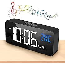 Radiosveglia ITOMA Con Bluetooth E Radio FM - Doppia Sveglia, Display LED Regolabile, Timer Spegnimento, Luce Notturna, Formato 12/24 Ore