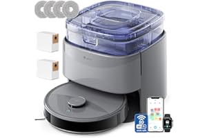 LEFANT M3 Max Robot Aspirador y Fregasuelos, Todo-en-Uno 20000 Pa, 210min, Auto-Lavado/Secado Mopa, Auto-Vaciado 3,2L, dToF Navegación Láser, Evita Obstáculos, WiFi/Alexa/App/i Watch, 2.4G & 5GHz WiFi