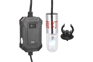 FOCKETY 3W Aquarium Clean Light, Wodoodporna UV Sanitizer Fish Tank Light, Water Clean Lampa 10 000 godzin Zatapialne światło z mocowaniem Przyssawka do czyszczenia glonów, Zbiornik filtra miski(UE 3W)