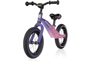 lionelo Bart Air Draisienne Vélo d'équilibre Cadre léger sans soudures, de 2 Ans jusqu'à 30 kg Roues gonflées Guidon et Selles réglables en Hauteur Poids 3,8 kg (Pink Violet)