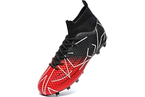 VTASQ Boys' Football Boots Kids Turf Football Shoes Professional Teenager Athletics Sneakers Outdoor Non-Slip Training Soccer Shoes High Top Football Shoes Spikes