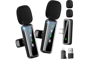 MLZTINGR Micro Cravate sans Fil avec Affichage Numérique pour iPhone/iPad/PC/Android, Lavalier à Revers Plug and Play, Réduction du Bruit, Microphone Bluetooth Idéal pour Live/Youtube/Vlog/TikTok