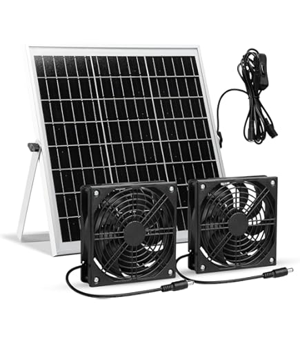 Vankarr Solar Ventilator Set - 15W Mit 2 Lüftern Für Gewächshaus & Stall!