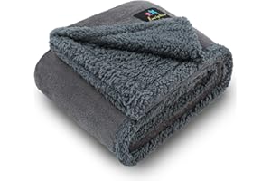 luciphia Couverture Imperméable pour Chien, Lavable Couverture pour Chien Chat, Plaid Anti Pipi Lavable Grande Taille, Protection de Canapé pour Chiens en Polaire Sherpa Gris Clair XL (145 * 216cm)