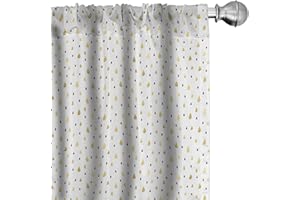 ABAKUHAUS Autunno Tenda a Pannello Set di 2, Gocce di pioggia Glimmer, Trattamento della Finestra per Stanza e Camera da Letto, 150 cm x 245 cm, Senape Nero Bianco