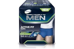 TENA Men Pants Plus Medium (M) – Culottes d'incontinence pour homme (1 carton = 4 x 12 = 48 pièces)