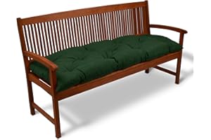 ‎BEAUTISSU Beautissu Bankauflage Flair BK - Sitzkissen für Gartenbank - Polster Auflage Outdoor - Bankpolster Auflage für Sitzbank & Hollywoodschaukel - ca. 180x50x10 cm - Dunkelgrün