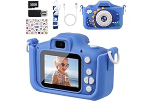 HOMELYLIFE Kids Camera, 1080P HD 2.0" Dual Lens Digital Camera for Kids with 32GB Card, Selfie Toy, Birthday for Girls Boys Ages 3-12