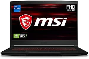 MSI Gaming GF63 Thin, Intel 11th Gen. i7-11800H, 40CM FHD 144Hz Gaming Laptop (8GB/512GB NVMe SSD/Windows 10 Home/Nvidia GTX1