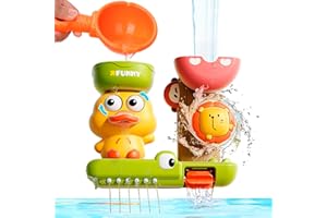 UNU Jouets de Bain, Jouet Bain Enfant avec Ventouse, Jouet de Baignoire Canard et Lion, Jeux Bain Bebe, Cadeau Garcon Fille 1 2 3 Ans