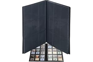 Senbeeda Album na karty kolekcjonerskie, 360 przegródek z otworem bocznym, wytrzymałe teczki na karty (czarne)