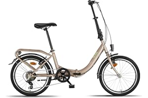 PACTO EIGHT Vélo Pliant - Vélo Pliant de Haute Qualité - 27 cm Cadre en Acier - 20 Pouces Roues en Aluminium - 6 Engrenages Shimano - V -Freni - Facile à plier - Vert