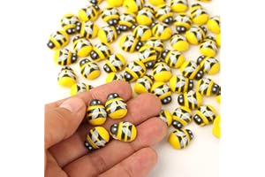 HERZONE Lot de 200 abeilles porte-bonheur en bois - 15 x 12 mm - Autocollants pour bricolage - Porte-bonheur - Accessoires de bricolage (abeille 12 x 15 mm)