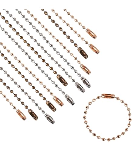 100 Catene In Ferro Con Perlina E Connettore - Per Portachiavi, Tags E DIY - Foto 3