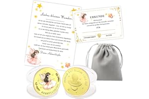 SONGYEA 2 Stück Schnullerfee Geschenk Set, Schnullerfee-Andenken mit Schnullerfee Münze, Schnullerfrei Urkunde, Schnullerfee Brief und Münzbeutel, Schnuller Abschiedsgeschenk für die Abschiedszeremonie