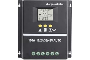 100A MPPT Solar Charge Controller 7 Arbetslägen Solpanelsregulator med Bakgrundsbelyst LCD-skärm Dubbel USB 12V 24V 36V 48V