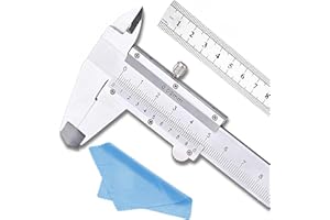 Nabance Calibro a corsoio 150mm Calibro a corsoio inossidabile calibro di precisione con Righello in acciaio 15 cm con pezza per pulire