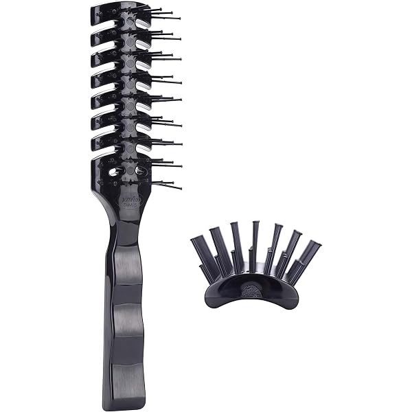 2er Pack Gebogene Skelett-Föhnbürsten, Antistatisch, Grau – Für Einfaches Entwirren & Styling
