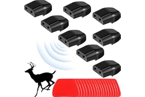 BBTO 8 Stücke Auto Hirsch Warnung Pfeifen Geräte Dual Konstruktion Hirsch Warnung Pfeifen Geräte Repellent Tier Alarm Hupe mit 28 Stücke Klebebändern für Pkw Lkw und Motorrad