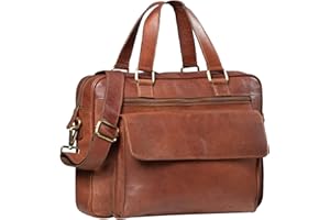 STILORD 'Florence' Borsa Portadocumenti Donna in Pelle Ventiquattrore per PC 15,6 pollici Borsa Business Vintage Uomo Retrò, Colore:cognac-marrone