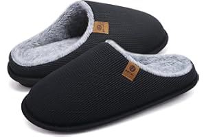 ONCAI Pantofole da Uomo Invernali Ciabatte da Casa con Memory Foam Calde Pelliccia Sintetica Cotone Scarpe Accogliente Antiscivolo Suola EU Dimensione 40-49