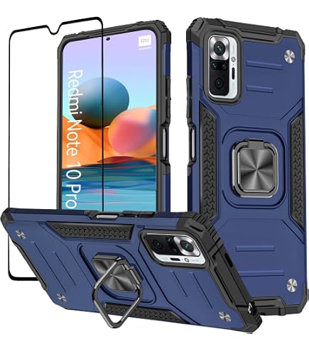 Custodia Giyer Per Xiaomi Redmi Note 10 Pro – Con Protezione Fotocamera Scorrevole E Supporto Girevole 360° – Inclusa Pellicola In Vetro