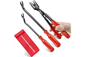 XBVV 3 Pcs Clip Remover Tool, Clip Pliers Set Fastener Remover, Car Removal Tool Set with Storage Bag, Auto Trim Removal Kit for Door Panel Dashboard Repair Kit
