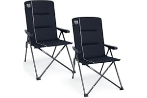 ‎TIMBER RIDGE TIMBER RIDGE 2er Campingstuhl Faltbar Hohe Lehne mit 3 Positionen verstellbar Klappstuhl Camping 160kg Breiter Sitz 57m Camping Stuhl Gepolstert für Balkon Wohnmobil Garten Festivals Events
