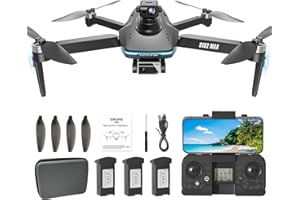 HYTOBP S162 MAX Drone avec camera 8K professionnel GPS Quadricoptère télécommandé FPV longue portée 5G Transmission Réglage électrique servo 90°, Moins de 249g, Évitement d'obstacles laser